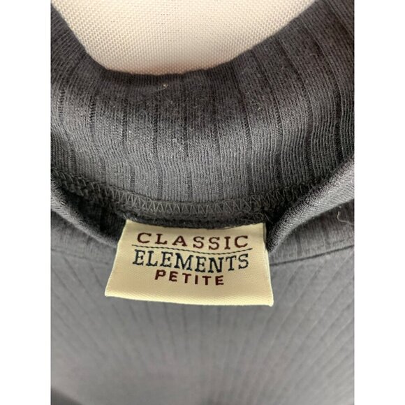 Classic Elements Petite Ribbed Long Sleeve Top - Gray - Size M - Picture 4 of 5